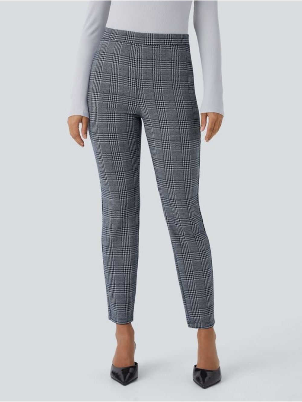 Halara Flex™ High Waisted Pocket Houndstooth Plaid Skinny Work Pants
